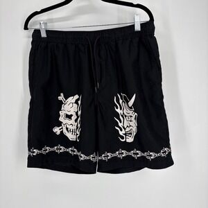 Lurking Class Shorts Mens Medium Black Gym Skating Grunge Berserk Guts Y2K